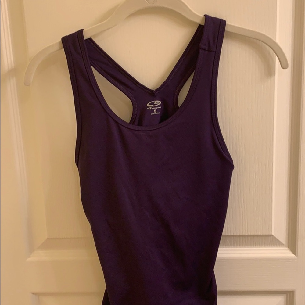 purple racer back tank top